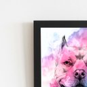 Ver imagem 2 de Quadro Cachorro Pitbull Aquarela Tinta Moldura 30x40cm