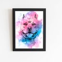 Ver imagem 1 de Quadro Cachorro Pitbull Aquarela Tinta Moldura 30x40cm