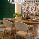 Ver imagem 7 de Conjunto Mesa 180cm Oval Sala de Jantar + 8 Cadeiras Savana Linho Areia