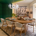 Ver imagem 1 de Conjunto Mesa 180cm Oval Sala de Jantar + 8 Cadeiras Savana Linho Areia
