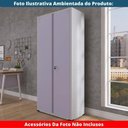 Ver imagem 5 de Armário Alto 2 Portas Pandin 80 Cm (largura) Inmetro Estrutura Aço Cinza e Portas Lilás C- Chave