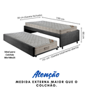 Ver imagem 2 de Bicama Box Solteiro Suede Preto 88x188 com Dois Colchões Airtech Molas Ensacadas Ortobom