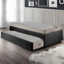 Ver imagem 3 de Bicama Box Solteiro Suede Preto 88x188 com Dois Colchões Airtech Molas Ensacadas Ortobom