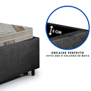 Ver mais imagens de Bicama Box Solteiro Suede Preto 88x188 com Dois Colchões Airtech Molas Ensacadas Ortobom