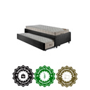 Ver imagem 5 de Bicama Box Solteiro Suede Preto 88x188 com Dois Colchões Airtech Molas Ensacadas Ortobom