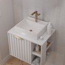 Ver imagem 5 de Gabinete para Banheiro 60cm com 1 Porta 2 Nichos e Cuba de Sobrepor Noruega Branco