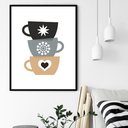 Ver imagem 1 de Quadro Decorativo Cantinho Café Xícaras - 70x50cm:moldura Preta