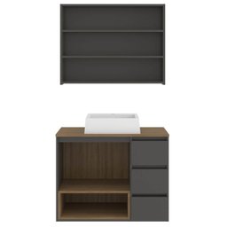 Gabinete de Banheiro 80cm Vitória com Espelheira e Cuba - 5