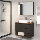 Ver imagem 1 de Gabinete de Banheiro 80cm Vitória com Espelheira e Cuba