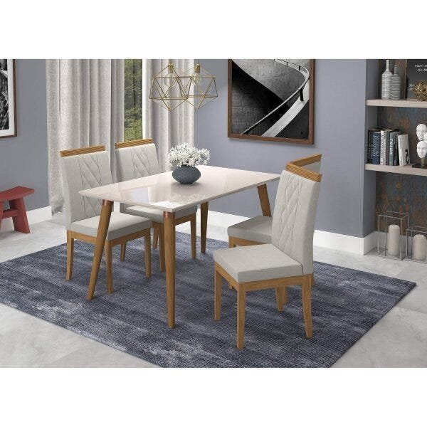 Conjunto mesa de jantar Cimol Adele 4 Cadeiras