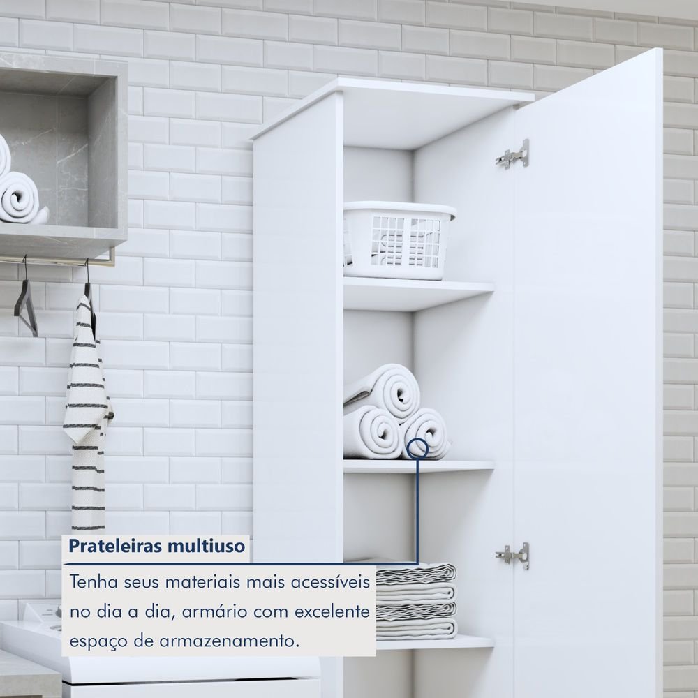 Armário Multiuso Jasmim Kaiki Móveis Branco | MadeiraMadeira