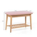 Ver imagem 2 de Banco Sapateira com Prateleira Ripada Liva 70 Cm X 36 Cm Tauari Rosa