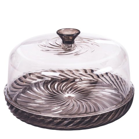 Queijeira de Plástico Com Tampa Cristal Twist Plasutil ref.15546