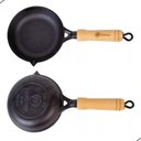 Ver imagem 3 de Frigideira Egg Pan Ferro Fundido para Ovos Cabo Madeira Preto