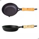 Ver imagem 1 de Frigideira Egg Pan Ferro Fundido para Ovos Cabo Madeira Preto