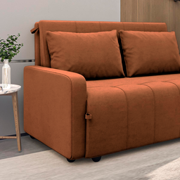 Sofá Cama para Sala de Estar Amora New Veludo Matrix - Cobre - 3