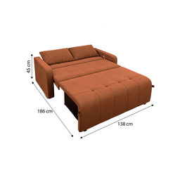 Sofá Cama para Sala de Estar Amora New Veludo Matrix - Cobre - 6