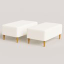 Ver imagem 1 de Kit 2 Puffs Bela Manu Madri Pés Palito Couro-vegano Branco