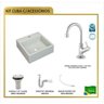 Kit Cuba Q355 Torneira 1198 Metal Válvula 1 Polegada Sifão Pvc Flexível Compace - 3