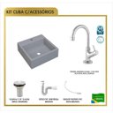 Ver imagem 3 de Kit Cuba Q355 Torneira 1198 Metal Válvula 1 Polegada Sifão Pvc Flexível Compace