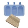 3 Formas de Silicone Molde para Fazer Picolé com 150 Palitos - 3