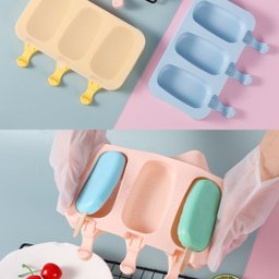 3 Formas de Silicone Molde para Fazer Picolé com 150 Palitos - 5