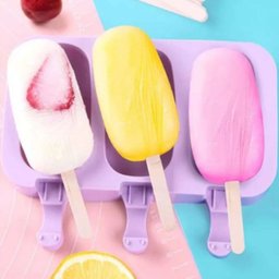3 Formas de Silicone Molde para Fazer Picolé com 150 Palitos - 4