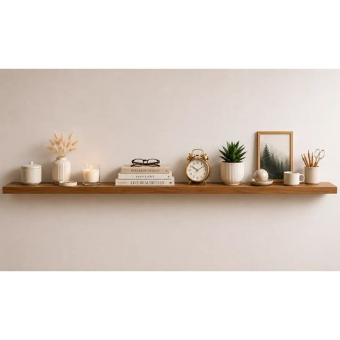 Prateleira MDF 210x20 Moderna Suporte Parede Invisivel 30mm Italian Noce