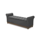 Ver imagem 2 de Baú Recamier Cama Box Quarto Madeira Estofado Grécia Casal:cinza