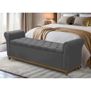 Ver imagem 1 de Baú Recamier Cama Box Quarto Madeira Estofado Grécia Casal:cinza