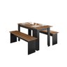 Conjunto Sala de Jantar 1 Mesa 135cm 2 Bancos Primor Zanzini - 3