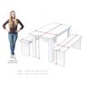 Conjunto Sala de Jantar 1 Mesa 135cm 2 Bancos Primor Zanzini - 2