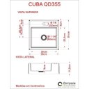 Ver imagem 3 de Kit Cuba Q355 Torneira 1198 Metal Válvula 1 Polegada Sifão Pvc Flexível Compace