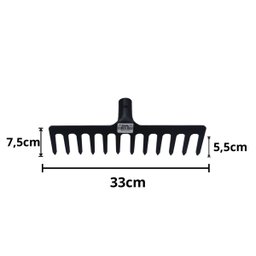 Kit 2 Ancinho de Aço 12 Dentes 33cm sem Cabo - Volpato - 3