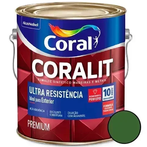 Ver imagem 2 de Esmalte Sintético Coralit Ultra Resistência Alto Brilho 3,6 Litros Verde Folha - 5202735 - Coral Esm