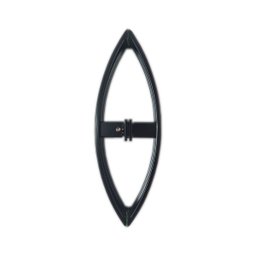 Puxador curvo com 1 furo 27cm para porta de vidro e portão - Preto - 2