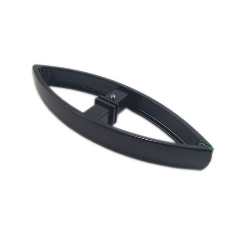 Puxador curvo com 1 furo 27cm para porta de vidro e portão - Preto