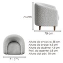 Ver imagem 3 de Poltrona Decorativa Aura Pes Madeira Boucle Tce 1018 Moll