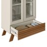 Cristaleira Retrô 1,85 X 0,71 com 2 Portas 01 Gaveta Nanterre Freijó/off White - Edecasamoveis - 9