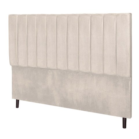 Cabeceira Leblon Bege Estofada para Cama Box Solteiro 94Cm Quarto Luxo JBE Móveis