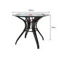Ver imagem 3 de Mesa Redonda para Ombrelone 1,00m Tampo de Vidro com Furo em Aço e Junco Tabaco Caiapó