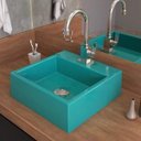 Ver imagem 1 de Kit Cuba Q355 Torneira Luxo 1195 Metal Válvula Click 1 Polegada G Sifão Pvc Flexível Compace