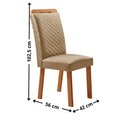 Ver imagem 3 de Mesa de Jantar Carolina 180cm Tampo MDF Vidro Canto Copo com 6 Cadeiras Lorena