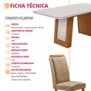 Ver imagem 7 de Mesa de Jantar Carolina 180cm Tampo MDF Vidro Canto Copo com 6 Cadeiras Lorena