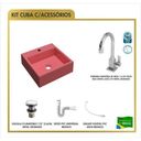 Ver imagem 3 de Kit Cuba Q355 Torneira Luxo 1195 Metal Válvula Click 1 Polegada G Sifão Pvc Flexível Compace