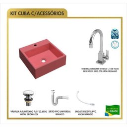 Kit Cuba Q355 Torneira Luxo 1195 Metal Válvula Click 1 Polegada G Sifão Pvc Flexível Compace - 3