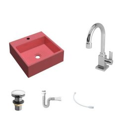 Kit Cuba Q355 Torneira Luxo 1195 Metal Válvula Click 1 Polegada G Sifão Pvc Flexível Compace - 2