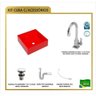Kit Cuba Q355 Torneira Luxo 1195 Metal Válvula Click 1 Polegada G Sifão Pvc Flexível Compace - 3