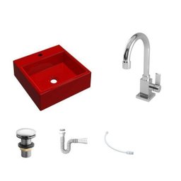 Kit Cuba Q355 Torneira Luxo 1195 Metal Válvula Click 1 Polegada G Sifão Pvc Flexível Compace - 2