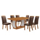 Ver imagem 2 de Mesa de Jantar Milena 180cm Tampo MDF Canto Copo Laminado e 6 Cadeiras Lorena